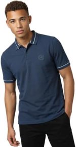 Peter England Men's Regular Fit Insignia Half Sleeve Polo T-Shirt | Cotton Rich | Premium Pique Weave - Image 2