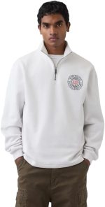 Gap Men Printed Standard Fit Collared Neck Full Sleeve Sweatshirt