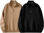 Trillion Half Zipper Solid Sweatshirt for Men (Pack of 2)