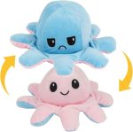 EITHEO Side Changing Octopus Mini Plush - Stuffed Animal Toy | Show Your Mood Without Saying a Word (Blue Pink) - Image 2