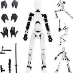 Gozaqe Action Figure Toys,DIY Assembly Dummy 13 Action Figures(White) | Articulated Joints Robot Desktop Decorations,Gift ... - Image 2
