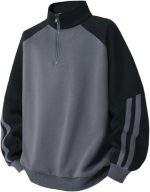 Trillion Half Zipper Solid Sweatshirt for Men (Regular Fit Polyester Blend) - Image 2