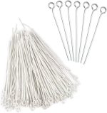 ViRaa Crafts Eye Pins for Jewellery Making | 200 pcs Silver Colour | Metal Pins for Earrings | Beading & DIY Craft Supplie...