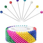 RIANZ® Pack of 480 Bell Pins - Mixed Colour - Pearl Head Pins - Sewing Pin for Tailor, Dressmaking, Patchwork, Wedding, Fl...