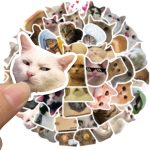 108+PCS Funny Cat Stickers – Waterproof Cute Meme Cat Vinyl Decals for Laptop, Wall, Phone, Car, Journal & More | Aestheti... - Image 2
