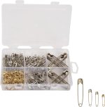 Aqbah Pack of 200 Safety Pins Assorted, Pins for Saree, Clothes, 5 Sizes from Small to Large Safety pins for Multi-Purpose... - Image 2