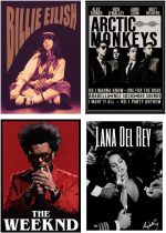 ADIGRAFIX Aesthetic Grunge Music Posters for Room and Hostel Decor - Set of 4 Unframed Wall Posters The Weeknd, Billie Eil... - Image 2