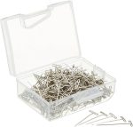 Amazon Basics T-Shaped Pins | Steel | Nickle Plated | Rust Proof | Unique Design | Pack of 4 (50 GMS)
