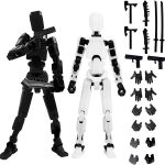 Chuppinz 2Pcs Action Figure, Dummy Robot Toy for DIY Assembly, Desk Decor, Photography Props, Art Model, Collectible Displ...