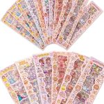 YBN 20 Sheets Premium Kawaii Cartoon Sticker Set – Waterproof PET Transparent Washi Stickers Decals, Aesthetic Pink Theme ...