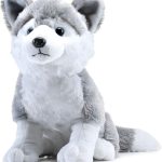 Webby Husky Dog Soft Toy 35CM Plush Stuffed Animal Teddy Puppy Toy for Kids Boys Girls Birthday Gift Grey