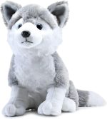 Webby Husky Dog Soft Toy 35CM Plush Stuffed Animal Teddy Puppy Toy for Kids Boys Girls Birthday Gift Grey