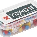 YAJNAS® 100 Pieces Transparent Multicolor Push Pins/Thumb/Tracks Pins & Gem Pins for Notice Boards, Soft Boards, Bulletin ...