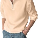 Jump Cuts || Mens || Solid || Henley Neck || Full Sleeve || Half Zipper || LoopKnit || Sweatshirt