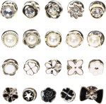VOIISH 20 Pieces Pearl Brooch Pins for Women, No Sew Button Pins for Shirts, Jeans, Clothes, Bags & Hats, Instant Safety P...