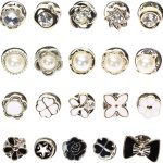 VOIISH 20 Pieces Pearl Brooch Pins for Women, No Sew Button Pins for Shirts, Jeans, Clothes, Bags & Hats, Instant Safety P...