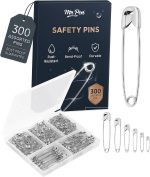 Mr. Pen Assorted Safety Pins - 300 Pack, Silver, Small & Large Sizes, Bulk Safety Pins for Clothes, Saree, Women Pin | Sil...