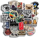 28Pcs Vintage Vinyl Stickers - Waterproof and Residue-Free for Laptops, Journals, Scrapbooks, Water Bottles, Guitars, and ...