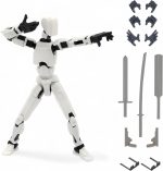 qwik3D Dummy13 Fully Articulated Action Figure | 3D Printed Robot Assembly Kit | 5.4 Inch Tall Poseable Toy | Dynamic Pose...