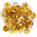 Bambalio BTC-1010 Thumb Tack Flat Push Pins Gold (4 Packs of 50 pins Each) Total 200 pins