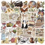 Aesthetic Retro Stickers Pack 50PCS, Cute Vintage Vinyl Waterproof Boho Stickers Scrapbooks, Laptops, Guitars, Phones, Pad...