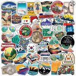 CodersParadise 60-Pack Travel Stickers – Waterproof Vinyl Self-Adhesive Decals for Laptop, Luggage, Backpack, Journal, Scr...